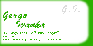 gergo ivanka business card